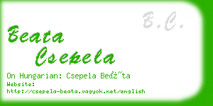 beata csepela business card